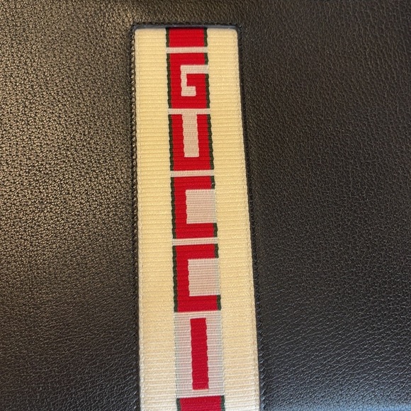 Gucci Black Leather Stripe Logo Toiletry Pouch BNIB Made in Italy - Picture 3 of 11